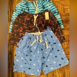 Lot Of 3 Men Swimming Trunks, Swimwear Shorts Beach Suit Mesh Lining, Sz XL ( L)
